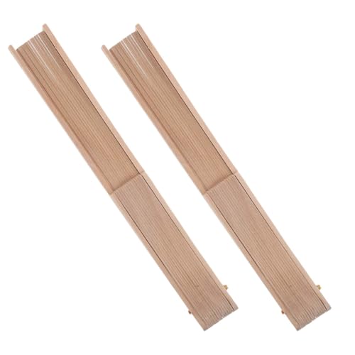 HORIALENCE Varillas de Abanico de Madera Plegables 23 CM, Marco para Ventiladores de Mano DIY, 2 Piezas para Manualidades y Proyectos de Artesanía Creativa