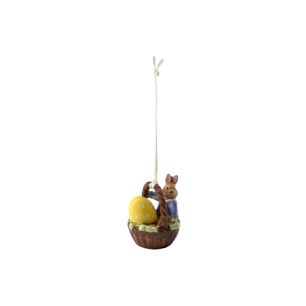 Villeroy & Boch Bunny Tales Ornament in Basket Shape Max, Porcelain, Multicoloured
