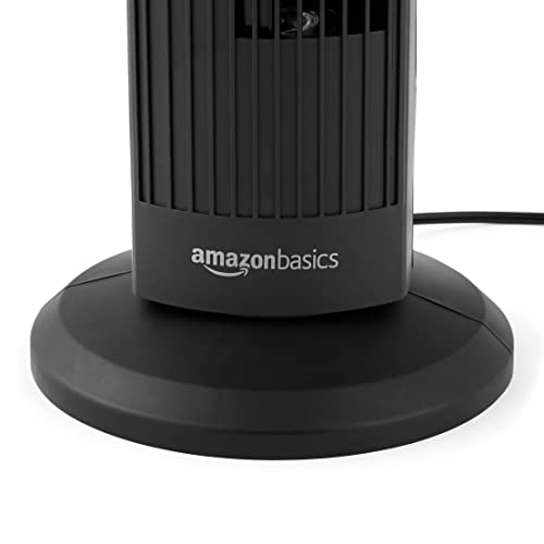 Amazon Basics Manual 3 Speed Oscillating Tower Fan With Mechanical Control, 28 Inch, Black #TOP3
