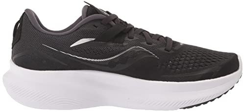 Saucony Women's Ride 15 Running Shoe, Black/White, 8 #TOP5