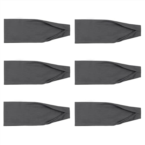 Image of DRESHOW Yoga Sports Headbands for Women Elastic Non-Slip Headbands Workout Running Hair Bands 6 Pack