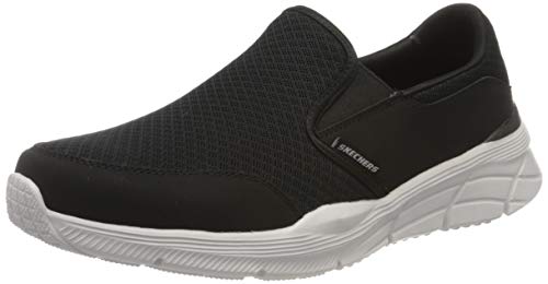 Skechers Equalizer 4.0, Zapatillas Hombre, Negro Negro Malla PU Blanco Ribete BKW, 43 EU