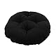 Levoberg Hocker bezug Schwarz, Sitzkissen rund, Hockerbezug rund Stretch aus Leinen, Memory Foam Kissenbezug, Dicke 7cm, rund Bar Bezug Durchmesser 35cm