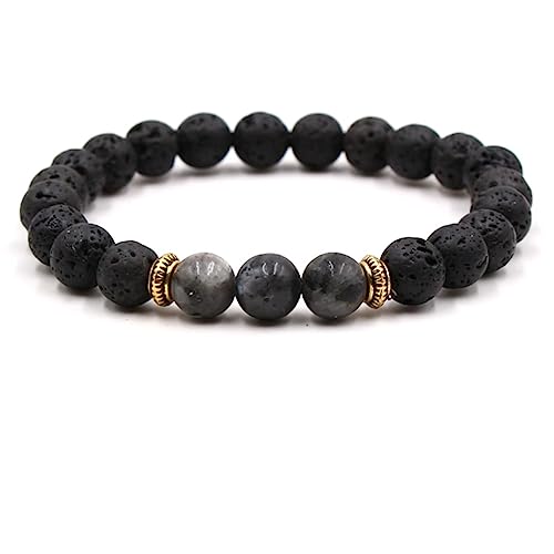 Bracelet de perles fait main 19cm en pierre naturelle de 8mm pour homme et femme