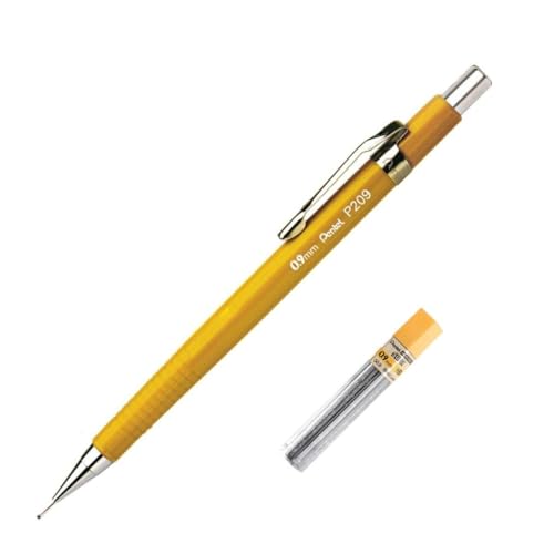 Lapiseira Pentel Sharp P200 0.9Mm Amarela + Grafites, Pentel, Sm/P209-Gm, Amarelo