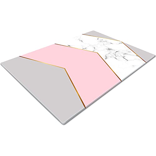 Chopping Boards | Glass Worktop Savers | Worktop Protectors Heat Resistant | Catering Chopping Boards | Chopping Boards Glass | Over The Sink Chopping Board | Large | Grey Pink Marble Effect