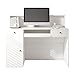 TUSY Reception Desk with Counter, Modern Small Front Table with Drawers & Keyboard Tray, 47.2
