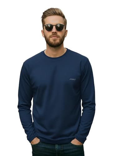 Image of Mack Jonney Men's Black Polyester Dry-Fit Full Sleeve T-Shirt | Stretchable Sports Gym Wear | Lightweight Casual Activewear Tshirt-JMAK-1