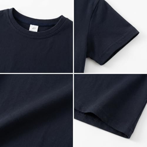 Image of Kids T Shirt Short Sleeve Crewneck Tee for Toddler Boys and Girls Cotton Basic Summer Top 2-6 Years