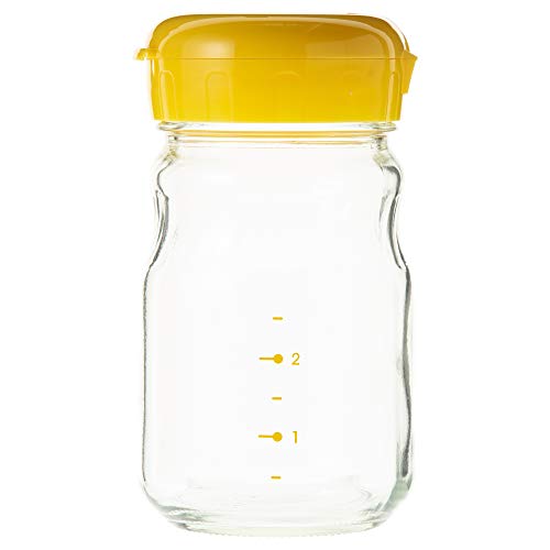 Toyo Sasaki Glass I-77826-Y-YK-JAN Storage Container, Good Pickling, Hidden Flavor, Sauce Edition, Small, 16.9 fl oz (485 ml), Sharp Pouring, Graduations, Storage Bottle, Made in Japan