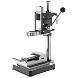 Backolu 卓上ボール盤 ドリルスタンド 、ベンチトップ 、垂直 多機能 プロフェッショナルポータブル、人間工学に基づいた調整レバー、アルミニウム合金ベース、ボール盤卓上 100mm厚の直立柱、高さは 0 〜 24.5 cm に調整可能。 (精密ベンチドリルスタンド + フラットノーズバイスへのアップグレード)