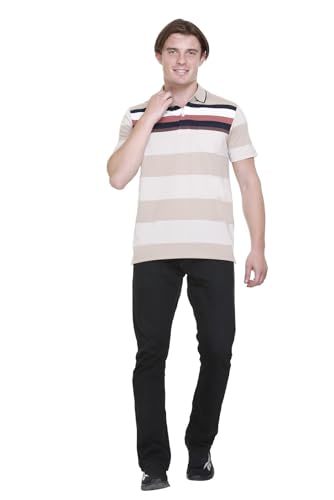 Image of SANE ORIGINALS T-Shirt for Men with Pocket || Textured Striped Polo for Men