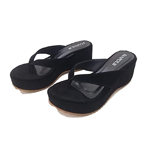 Tamanco Anabela de Dedo Napoli.com 7 cm (36, Preto)