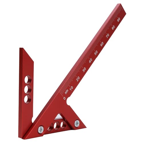 QWORK® Centre Finder Jauge de Ligne 105 mm - 45°& 90° - Règle de Charpentier en Alliage d'Aluminium, Outil de Mesure Précis pour le Travail du Bois