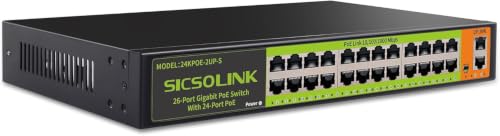 Image of 26-Port Gigabit PoE+ Switch, 24x30W PoE Ports, 2 Uplinks