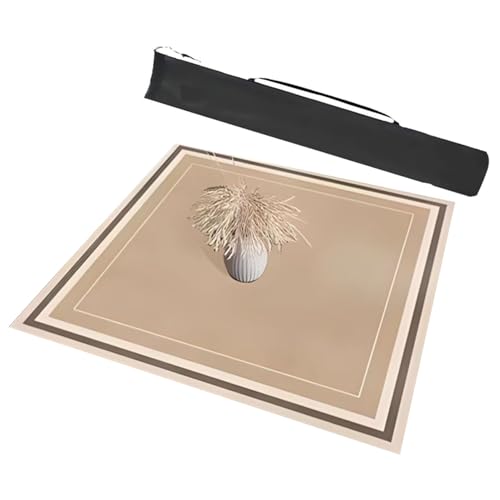 Tapete Beige para Mesa de Mahjong con Bolsa, 60x60 cm