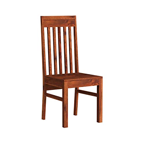 Image of Furniture Solid Sheesham Wood Dining Chairs Set of 2 Dinning Chair for Kitchen & Dining Room Chairs Without Cushion | Rosewood, Honey Finish