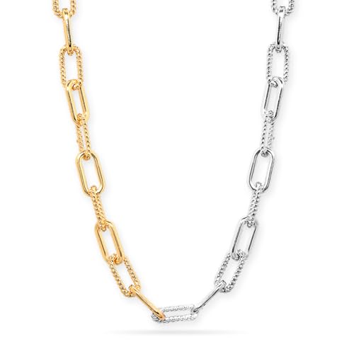 Image of Rubans Link Chain Necklace Gold Plated Western Style Trendy Jewellery Gift for Women & Girls