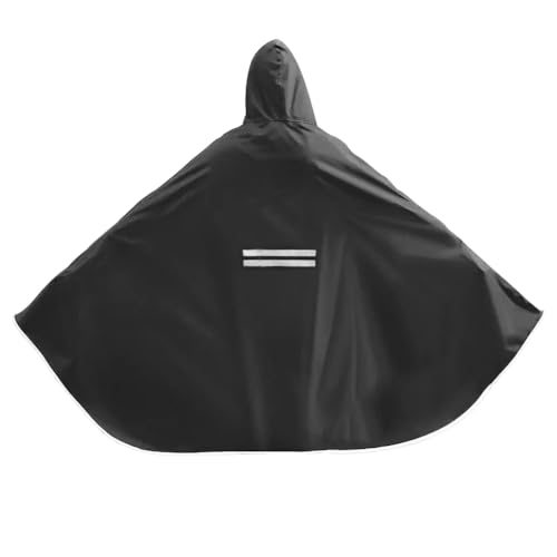 Image of HAOZAIKEJI Universal Motorcycle Raincoat Waterproof Hoodie Rain Cape Reusable Bike E-bike Rain Coat Mobility Scooter Outdoor Rain Poncho with Detachable Hat Brim Reflective Strip for Men Women