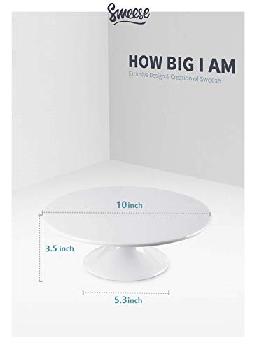 Sweese 708.101 10-Inch Porcelain Cake Stand, Round Dessert Stand, Cupcake Stand For Birthday Parties, Weddings, Baby Shower And Other Events, White #TOP1