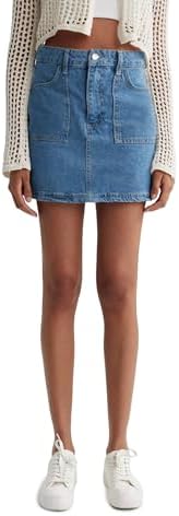 DeFacto Kargo Fit%100 Pamuk Jean Mini Etek Mavi 32 - Görsel 1