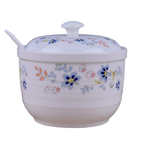 Preisvergleich Produktbild SMEJS Keramik Einzelgewürzglas Salzstreuer Küche liefert Gewürzbox, Gewürzglas mit Deckel Löffel