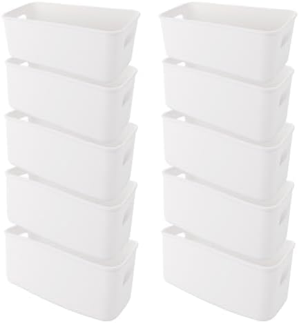 Mocrop 15-teiliges Aufbewahrungsboxen-Set – Kunststoff-Körbe 20,5x14x7cm Mit Griffen, 6 Farben