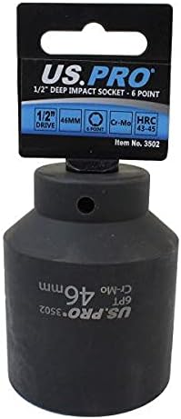 US PRO Tools 46mm 1/2" dr 6 Point Deep Impact Socket 79mm Long 3502