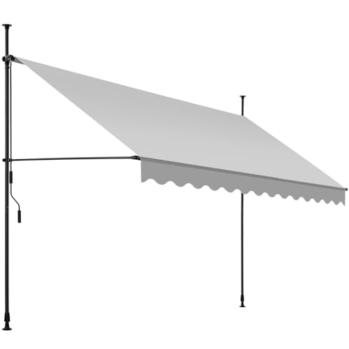 tectake Store banne sans Perçage Auvent Marquise Retractable avec Manivelle Multi-Fonction Store latéral Enroulable Brise Vue Brise Soleil Opaque en...