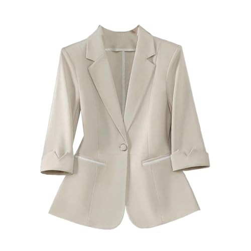 Blazer manches trois quarts pour femmes coupe cintrée veste minimaliste