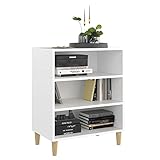  Norheim Aparadores para Salon, Aparador con 3 Estantes,Mesa Auxiliar Mesa para Sofa Mesita de Noche, Armario Auxiliar, Aparador Entrada,Mueble de Almacenamiento, Blanco 57x35x70 cm
