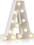 anso LED Alphabet Letter & Number Light Sign Decorations Lamp for Home Birthday Party Event Night Lights 22cm (A)