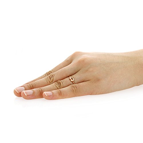 DoubleAccent Sterling Silver 14K Gold or Rose Gold Plated Wedding Ring Celtic Love Knot Promise Ring 5mm (Size 2-13)3