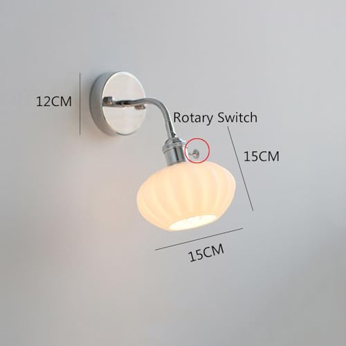 Lámpara de pared de vidrio de leche con cuello flexible e interruptor para interior 8