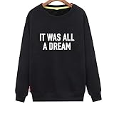 CINFUN Women's It's A Dream Biggie Hip Hop Sweatshirt (Black XX-Large)