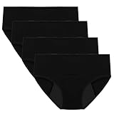 Genérico Pack de 4 Bragas Menstruales Antifugas de Talle Alto Ropa Interior Fisiológica Suave y Transpirable para Mujer y Postparto