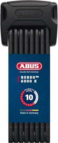 ABUS Faltschloss Bordo 6000K mit SH-Schlosshalter - Fahrradschloss mit XPlus Zylinder für hohen Manipulationsschutz - ABUS-Sicherheitslevel 10 - Länge 120 cm