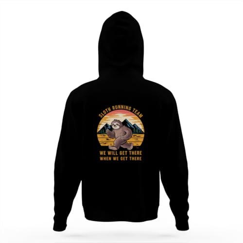 Humorous Sloth Running Team Funny Runner Fitness Hoodies for Teen Girls Boys Lightweight Kangaroo Pocket Sweatshirt4