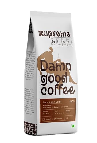 Image of Zupreme Coffee Honey Sun Dried | Premium Specialty Coffee Beans | Honey Processed & Sun Dried | Naturally Sweet & Fruity | Freshly Roasted | Ideal for Black Coffee | 1 KG