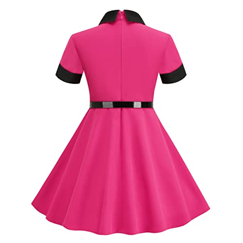1950s Dresses for Girls 50s Dress for Kids Rockabilly Swing Dresses Girls Vintage Dresses Audrey 50's Retro Dress with Belt3