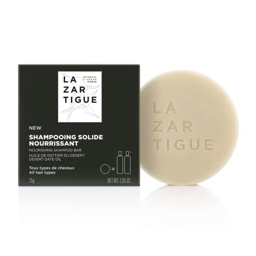 Lazartigue Pflegender Shampoo-Bar, Haarreiniger, der alle Haartypen hydratisiert und nährt, 93 % natürliche Inhaltsstoffe, macht das Haar weich und stellt Geschmeidigkeit wieder her, vegan, sulfat-
