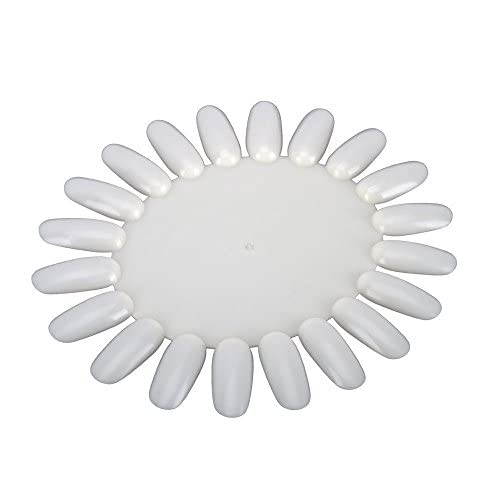 VNDEFUL 10PCS White Acrylic Wheel False Nail Art Tips Practice Display Nail Art Tool