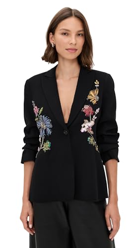 Cinq à Sept Women's Floral Mixed Media Scrunched Cheyenne Blazer