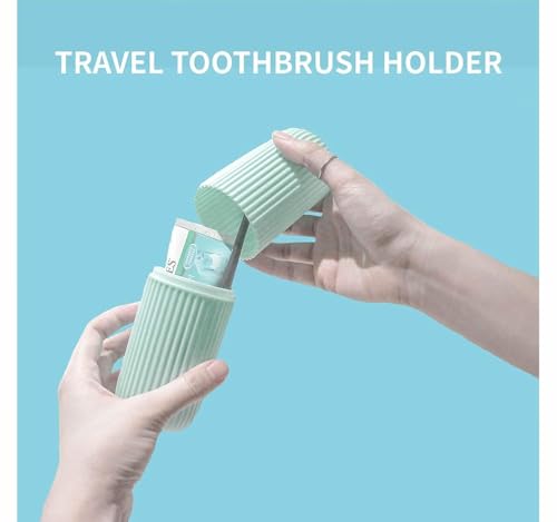 Image of Toothbrush Holder for Bathroom Toothbrush Cover Case Box for Travel Essentials Travelling Accessories Blue (Pack of 1)