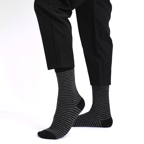 DRASEX Mens Dress Socks Assorted Patterned Lightweight Cotton Comfortable Breathable Classic Business Casual Crew Socks 6