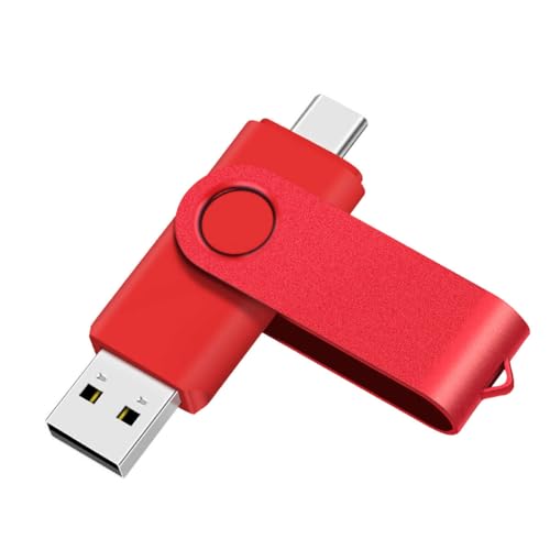 Yaxiny Unidad Flash USB C de 16 GB OTG, Pen Drive USB 3.0 y Tipo C, Memoria Para Smartphone Android, Color Rojo Metálico