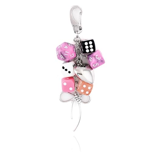 Image of 8 Ball Dice Charm Keychain - Cute Bag Purse Handbag Accessories - Y2K Aesthetic Key Chain for Women Men