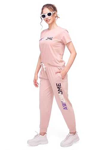 Image of LOTIK Women Jogging Suit Cotton Lycra Solid Top & Payjama Nightsuit & Tracksuit Set
