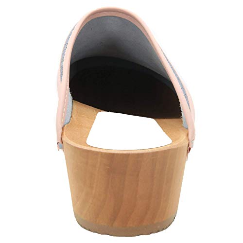 Image of Bjork Maja Wood Open Back Leather Clogs