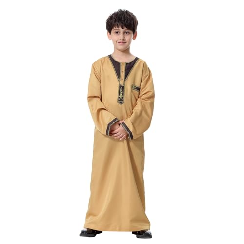 Robe arabe garçons à manches longues : tenue nationale brodée pour cérémonie